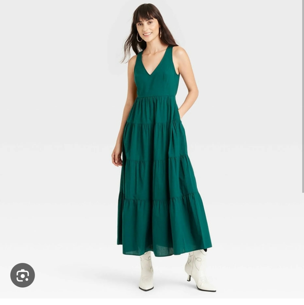 Universal Thread Green Tiered Maxi Sundress L